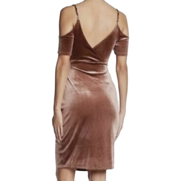 ASTR The Label Dress Mauve Velvet Slip Dress Wrap Mini Party NWT Sz M - Picture 2 of 9